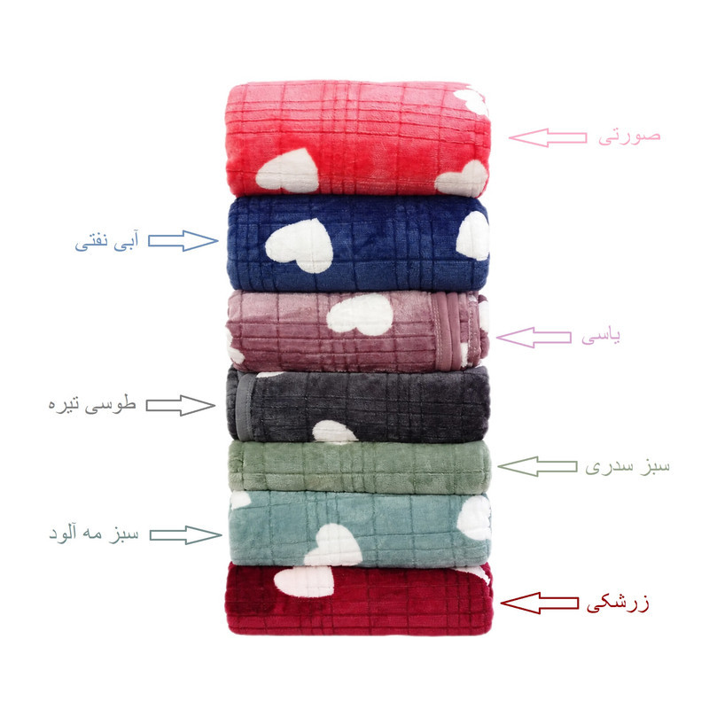 پتو مسافرتی 1 نفره مدل قلبی گل برجسته سایز 220x160 سانتی‌متر