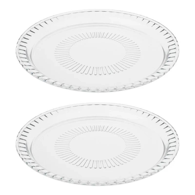 دیس کریستال دایره‌ای پذیرایی و میوه‌خوری مدل اپرا 1010 بسته 2 عددی، ساخت ایران، قابلیت شست‌وشو با دست و ماشین ظرفشویی