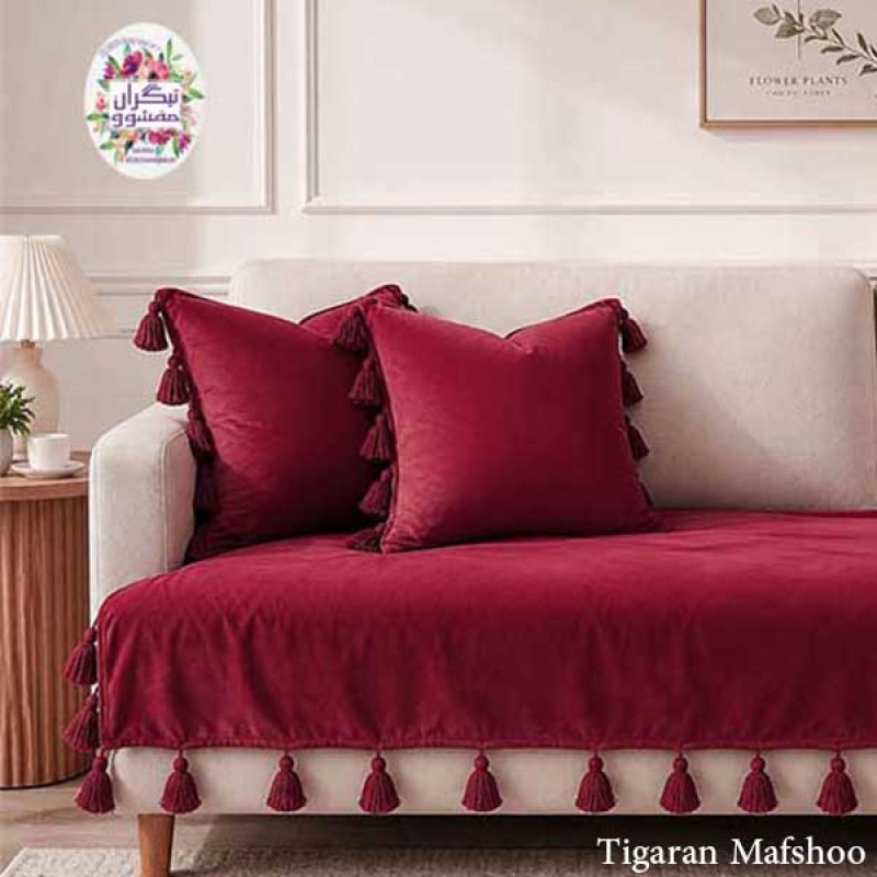 کوسن تیگران مفشوو مدل  BIGMNL سایز 38×38 سانتی متر مجموعه 2 عددی به همراه شال مبل