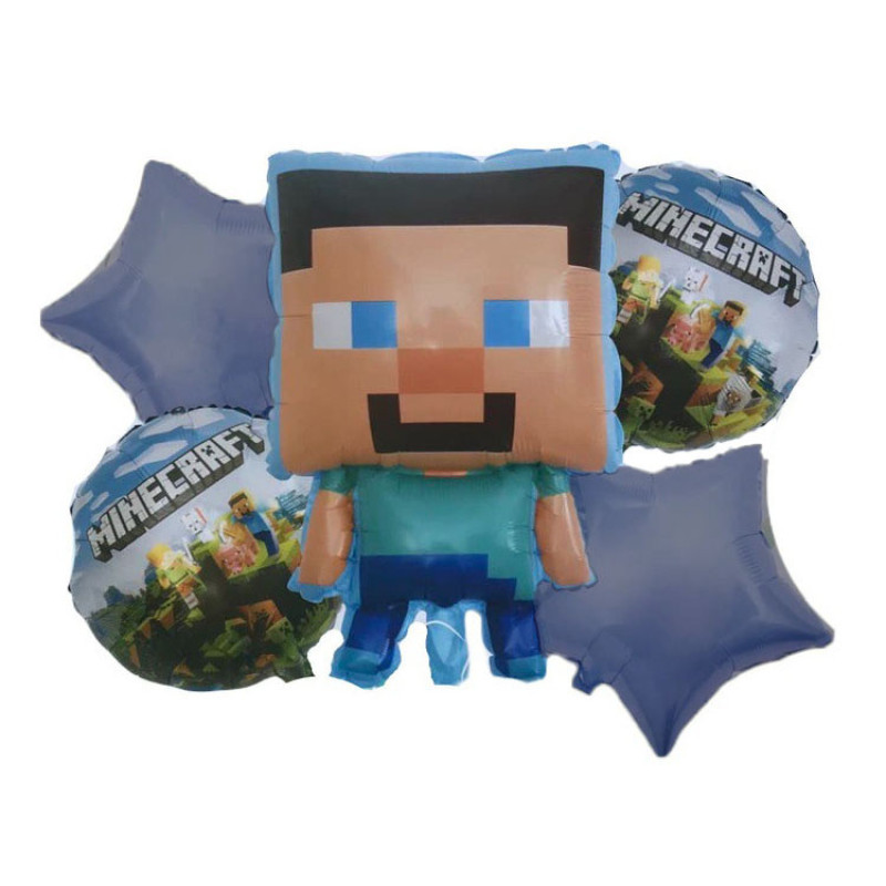 بادکنک فویلی مدل ماین کرافت کد Minecraft5pcB2 مجموعه 5 عددی