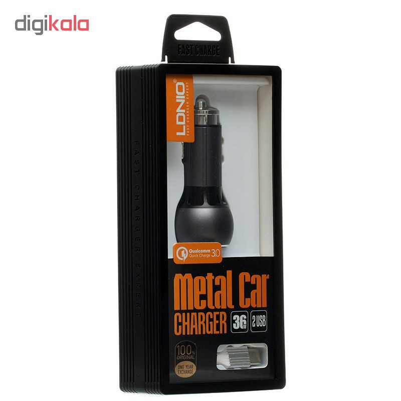 شارژر فندکی الدینیو مدل C503Q همراه با کابل microUSB