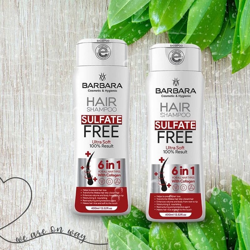 شامپو مو بدون سولفات باربارا مدل Ultra Soft و Pro Protection حجم 400 میلی لیتر مجموعه 2 عددی
