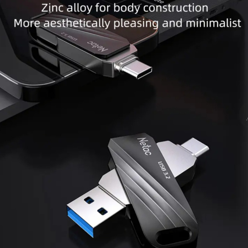 فلش مموری USB 3.2  USB-C نتاک مدل US11 ظرفیت 128 گیگابایت
