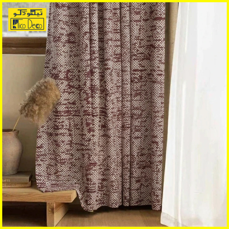 پرده پانچ تیکو دکو مدل ابریشم اسلب نویزی سایز 280 × 300 سانتی‌متر