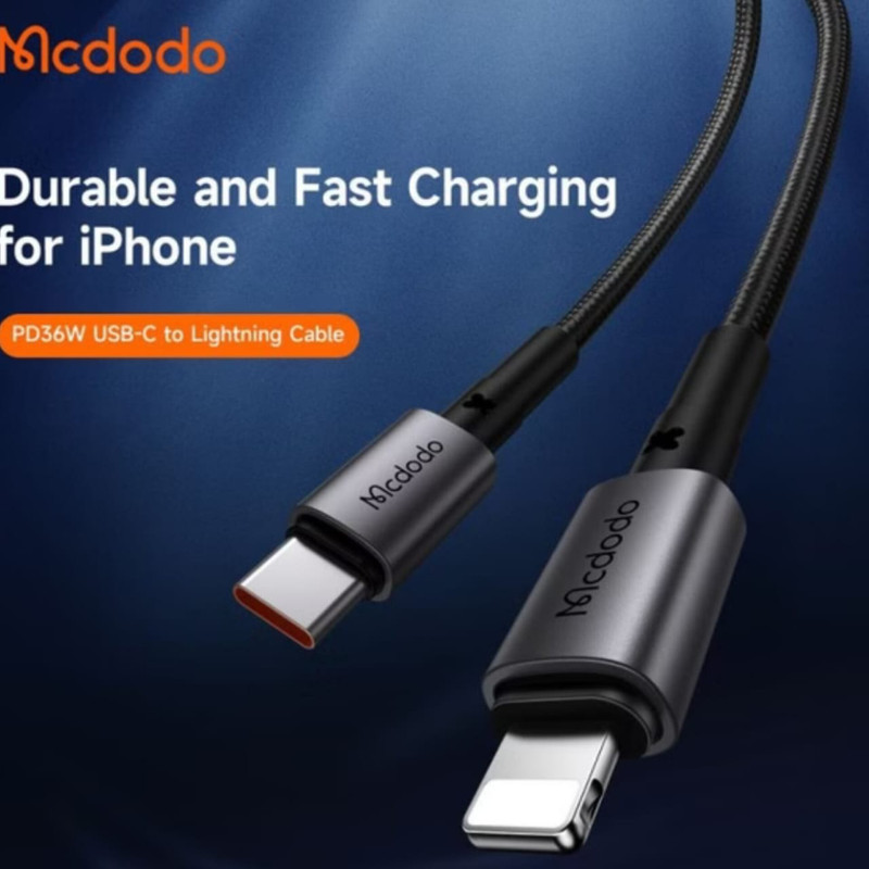 کابل تبدیل usb-c به لایتنینگ مک دودو مدل ca-285 36w طول 1.2 متر