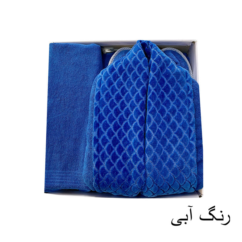 سرویس  حوله پالتویی ۳ تکه هنرمند مدل پولکی سایز ۱۲۵
