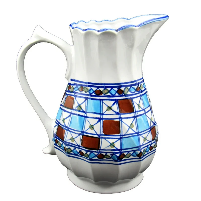 پارچ سفالی ميبدمرواريد مدل شطرنجی