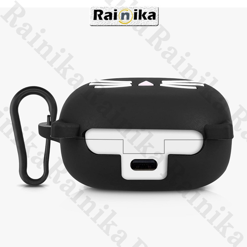 کاور رینیکا مدل Buds Cat Black-White مناسب برای کیس هدفون بی سیم سامسونگ Galaxy Buds Live  Buds Pro  buds 2  buds 2 pro  Fe