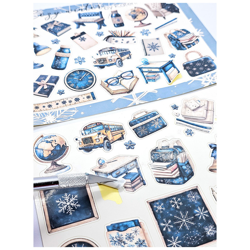 برچسب طرح برش خورده بولت ژورنال مدل Cozy Winter بسته 35 عددی