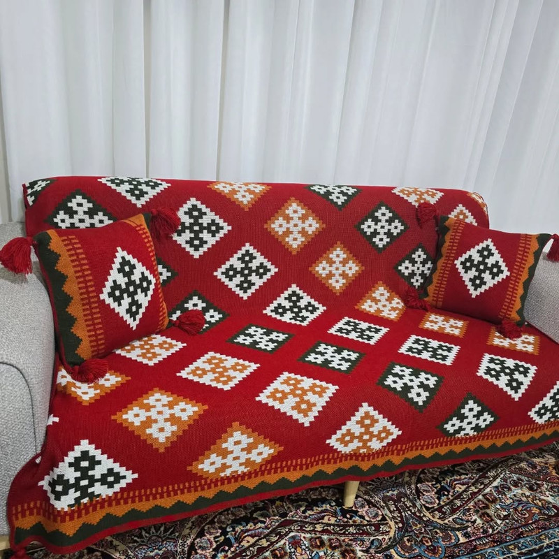 شال مبل و تخت مدل گلیم سنتی سایز ۱۸۰×۱۴۰ سانتیمتر