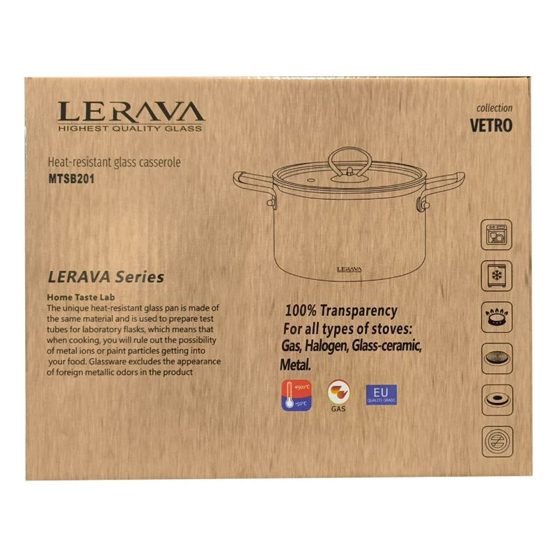 قابلمه پیرکس  لراوا مدل شعله مستقیم کد 25L سایز 20