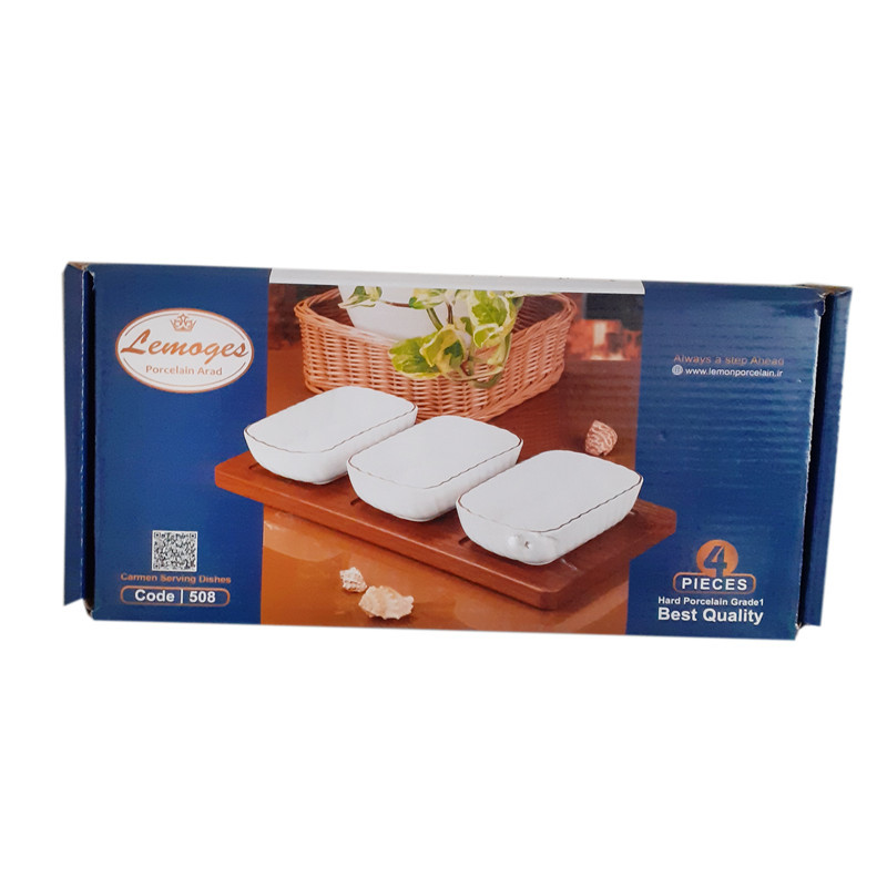 اردوخوری لمونژ طرح مستطیل مدل کارمن کد 508، ابعاد هر بخش 14×9×3.5 سانتی‌متر