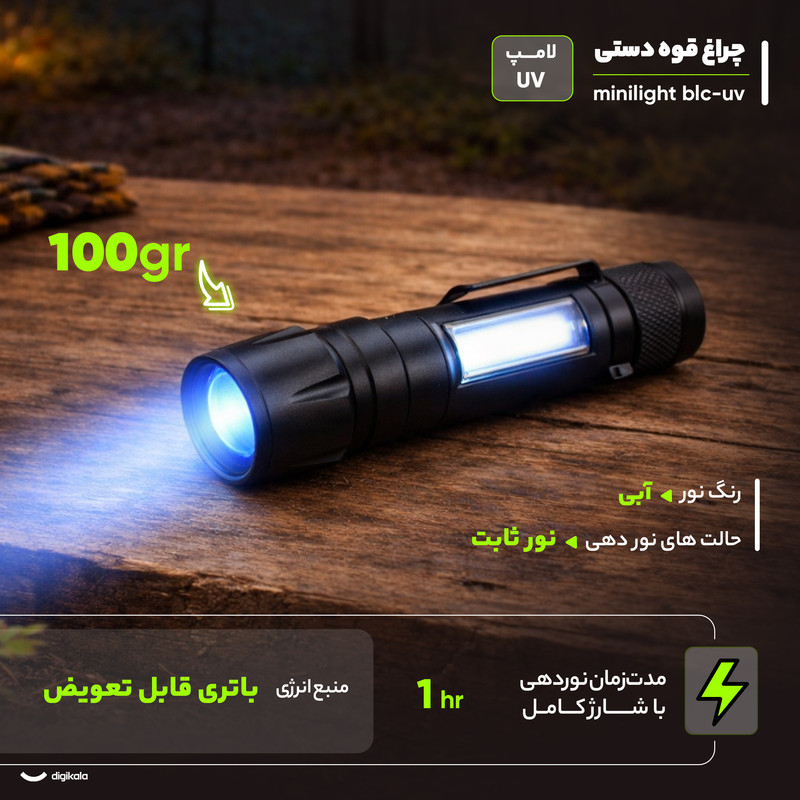چراغ قوه دستی مدل  minilight blc-uv