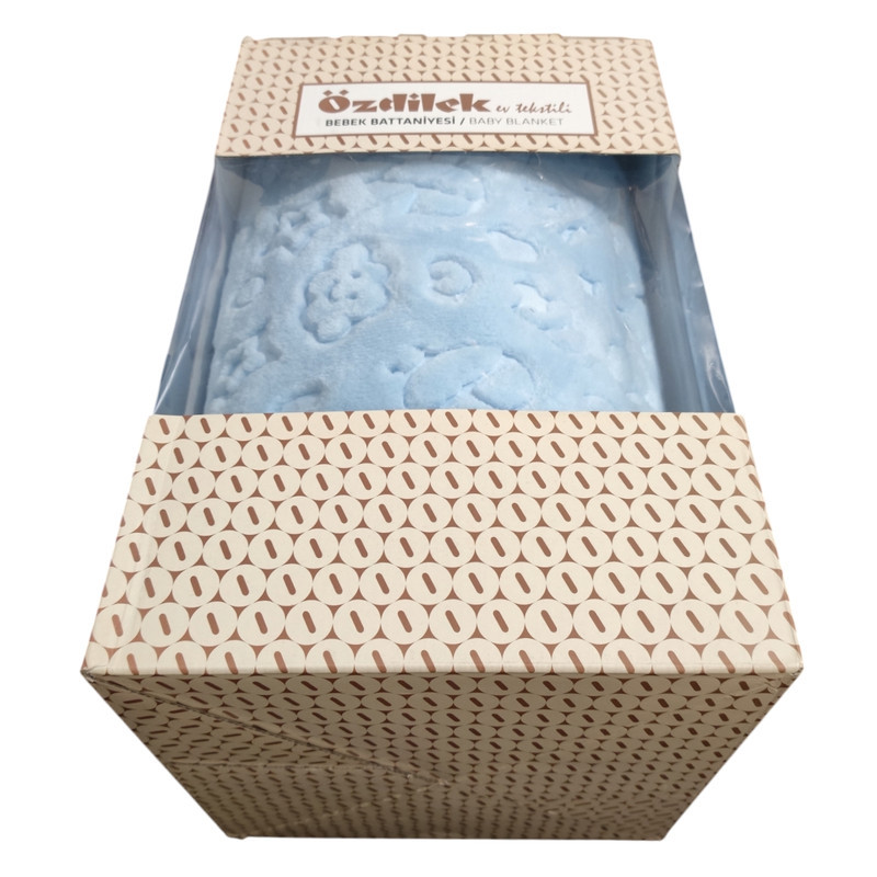 پتو کودک و نوزاد ازدیلک مدل Embos Mavi سایز 120×100 سانتی متر