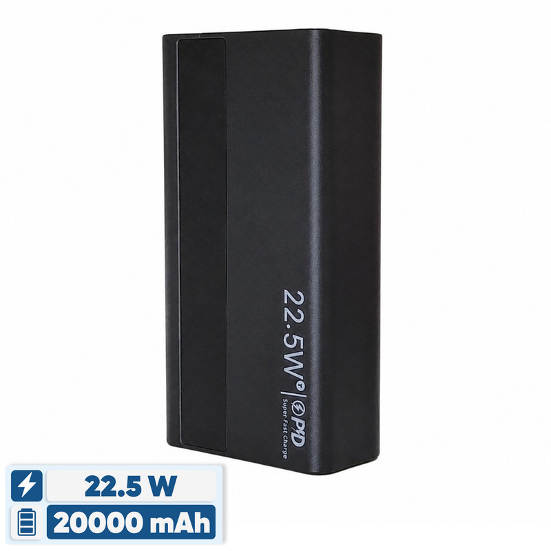 پاوربانک 22.5 وات مدل 2o000mahPD ظرفیت 20000 میلی‌آمپرساعت