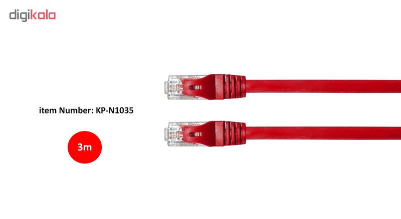 پچ کورد Cat 6 UTP کی نت پلاس مدل KP-N1035 طول 3 متر