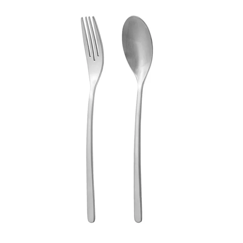 سرویس قاشق و چنگال 12 پارچه 6 نفره ناب استیل مدل رجینا مات ساتین