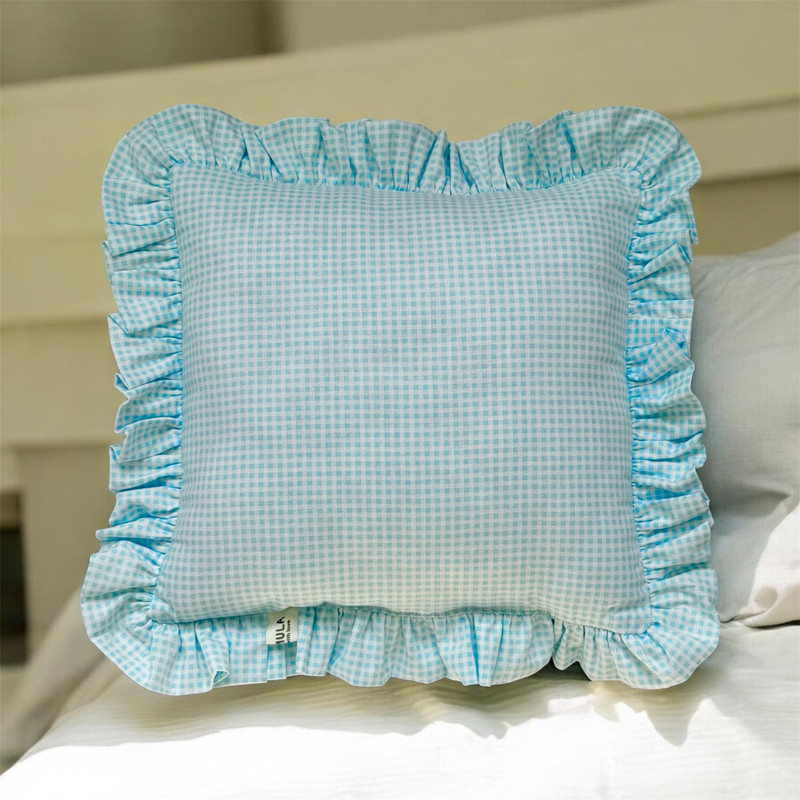 کوسن مدل چهارخونه چین دار سایز 35*35 سانتی متر