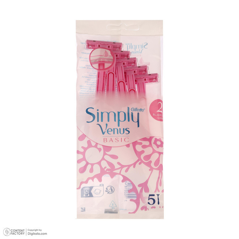خود تراش ژیلت مدل SIMPLY Venus basic بسته 5 عددی