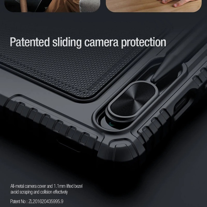 کیف کلاسوری کیبورد دار نیلکین مدل Bumper Combo Backlit مناسب برای تبلت سامسونگ Galaxy Tab S10 Plus  S9 Plus