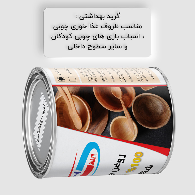 روغن چوب گیاهی بی رنگ شکیل مدل FSG-CL حجم 1 لیتر