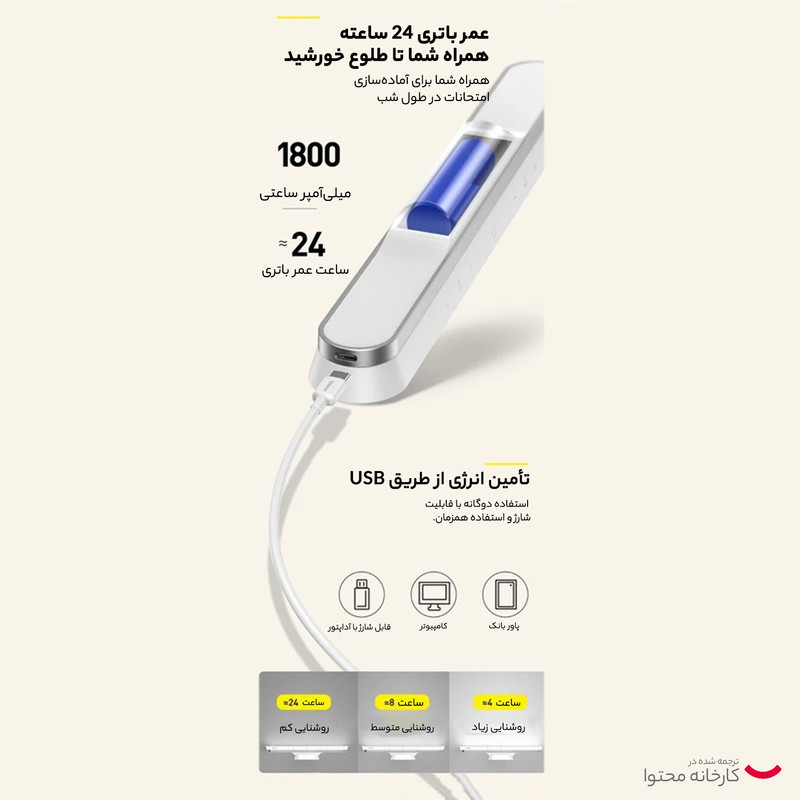 چراغ شارژی بیسوس مدل  Magnetic Stepless Dimming