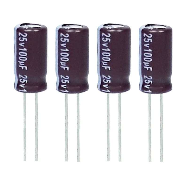 خازن الکترولیت 100میکروفاراد 25 ولت آکسبوم مدل TEC-10125 بسته 4 عددی
