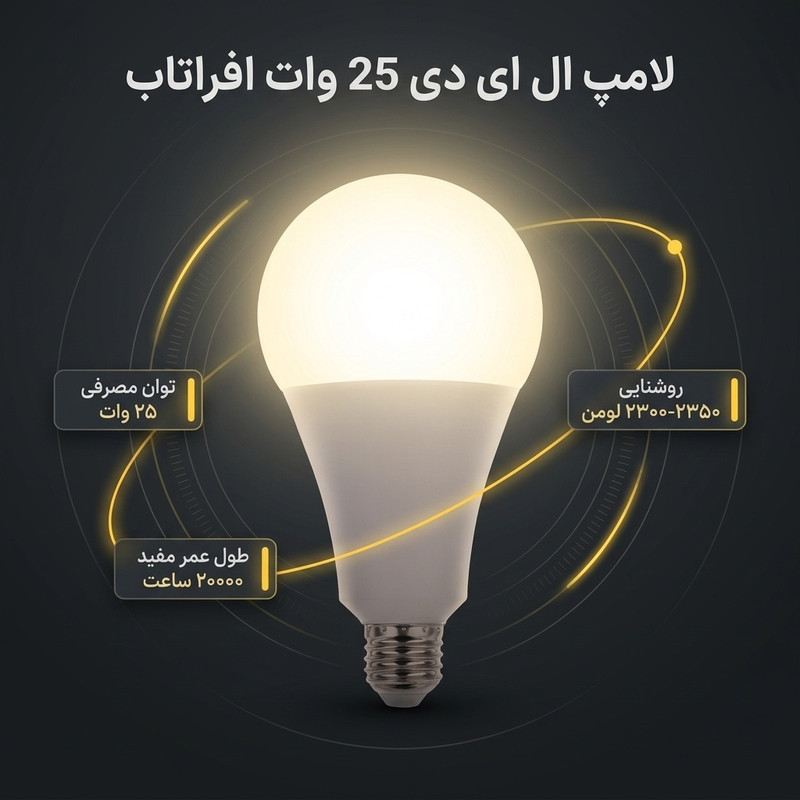 لامپ ال ای دی 25 وات افراتاب مدل AF-A95-25W پایه E27