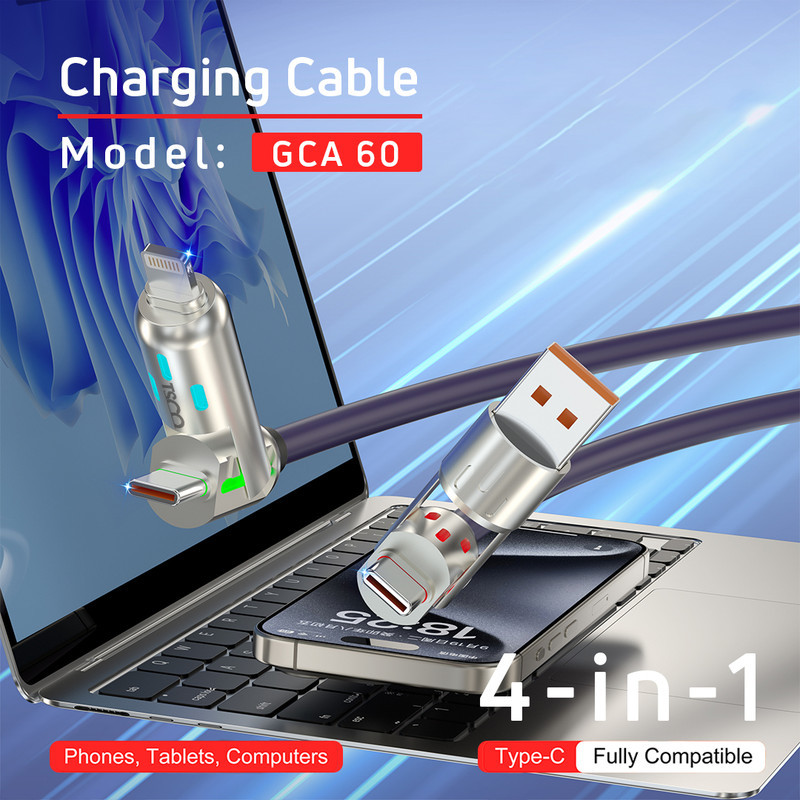 کابل تبدیل USBUSB-C به لایتنینگUSB-C تسکو مدل GCA 60 W طول 2 متر