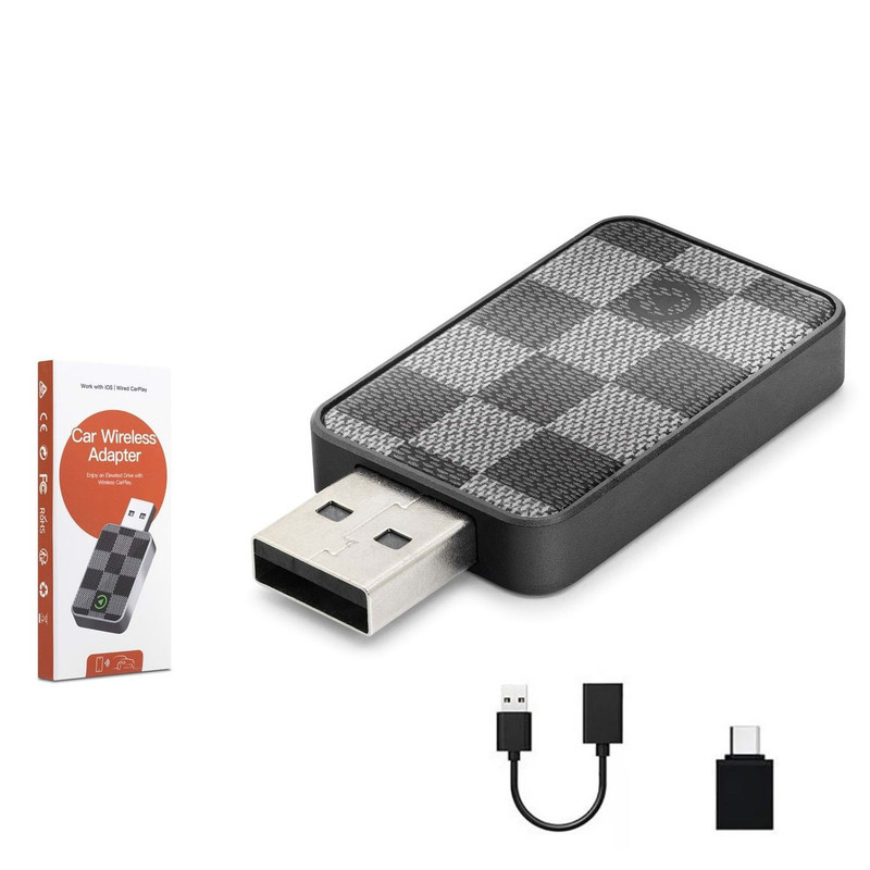 کارپلی و اندروید اتو مدل Wireless CarPlayAndroid Auto به همراه مبدل USB به USB-C و کابل افزایش طول USB