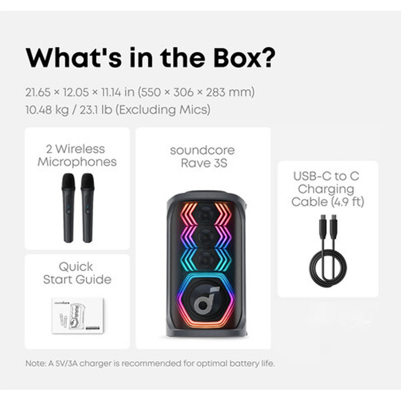 اسپیکر بلوتوثی انکر مدل soundcore Rave 3S