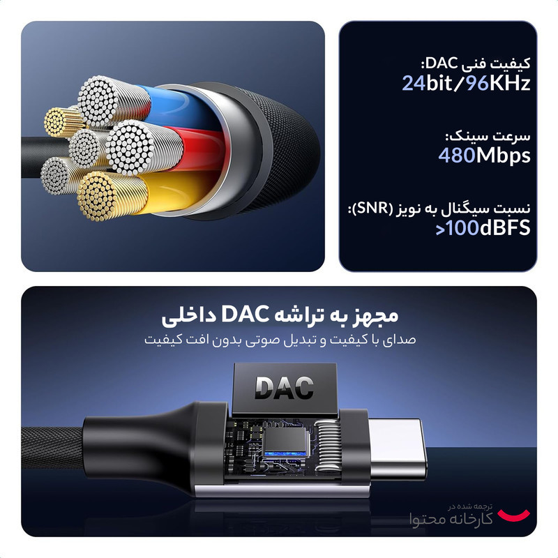مبدل USB-C به جک 3.5 میلیمتری یوگرین مدل AV161-80154