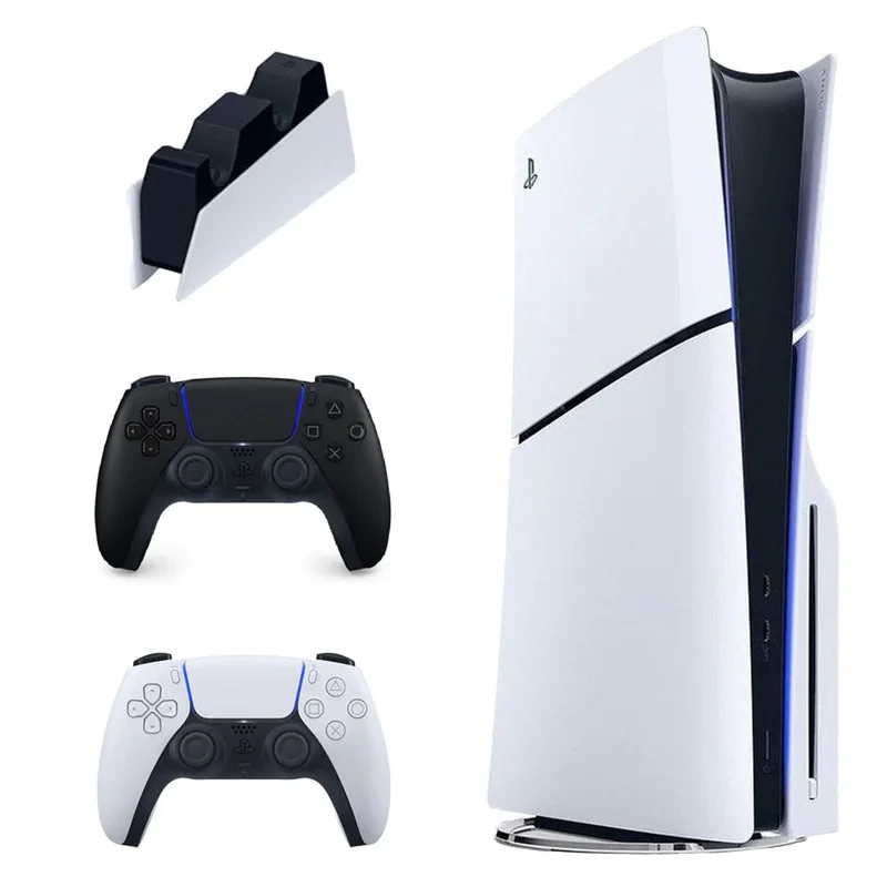 کنسول بازی سونی مدل PlayStation 5 Slim ظرفیت 1 ترابایت ریجن CFI-2116 اروپا به همراه دسته اضافی و پایه شارژر