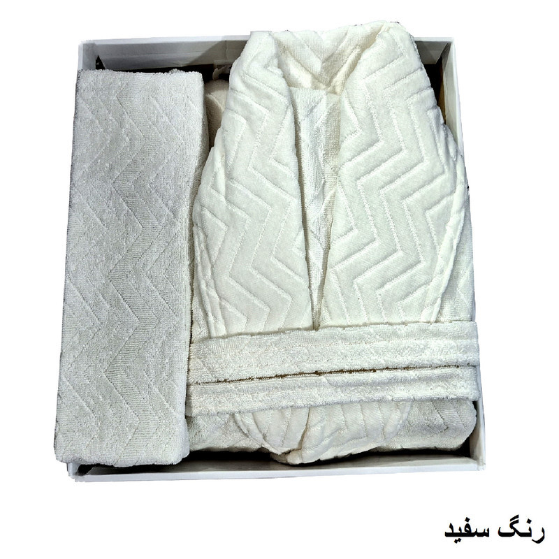 سرویس حوله پالتویی ۴ تکه الماس مدل تن پوش برجسته کد  H_403 سایز ۱۲۵ سانتی متر