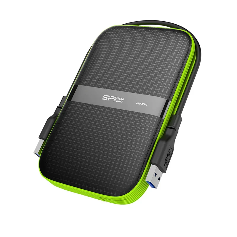 هارد اکسترنال سیلیکون پاور مدل Armor A60 ظرفیت دو ترابایت دارای رابط USB Type-A 3.2
