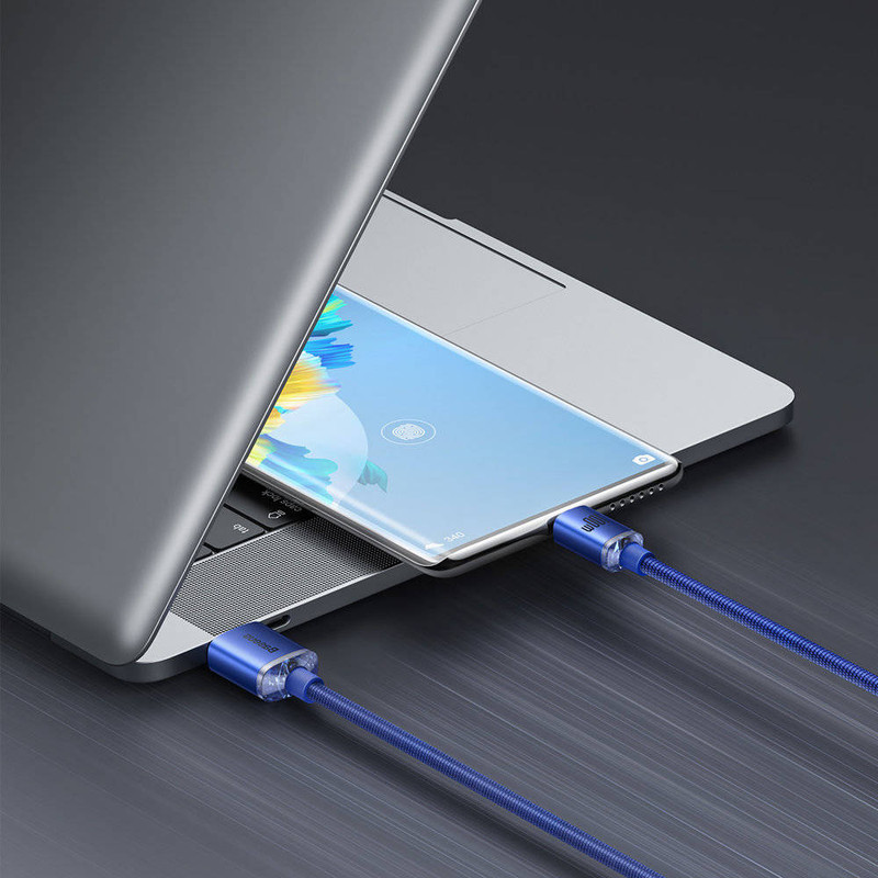 کابل تبدیل USB به USB-C باسئوس مدل Crystal Shine طول 2 متر