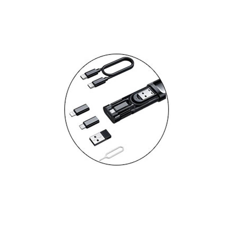 کابل تبدیل USB-CUSB به لایتنینگUSB-CMicroUSB بیوا مدل C-17 طول 0.28 متر