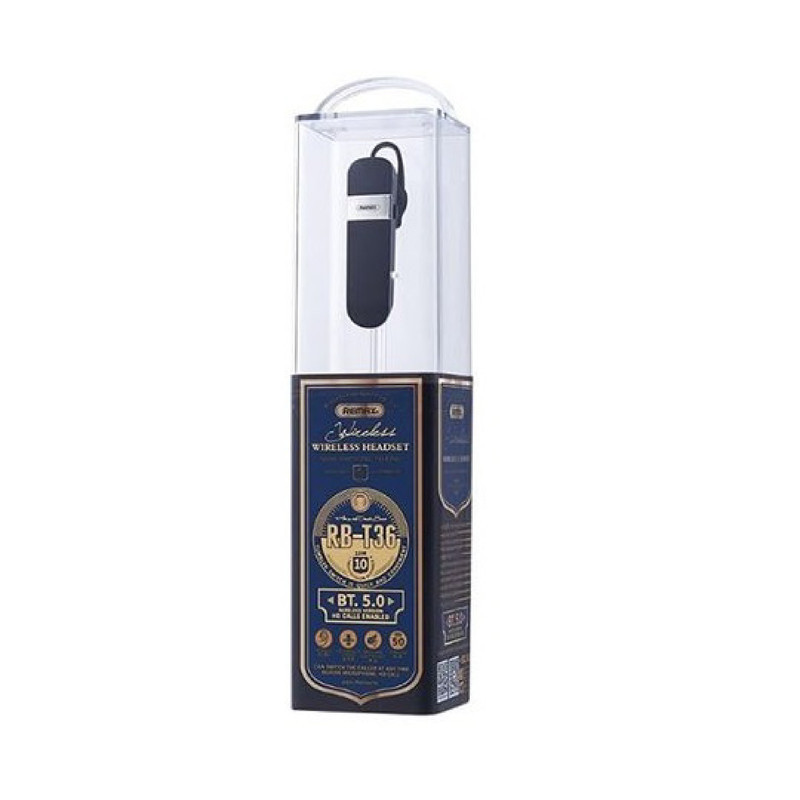 هندزفری بلوتوثی ریمکس مدل RB-T36 با نویز کنسلینگ فعال (ANC)، درگاه شارژ USB Type-C، دارای باتری قابل شارژ تا 4 روز، مقاوم در برابر رطوبت و عرق