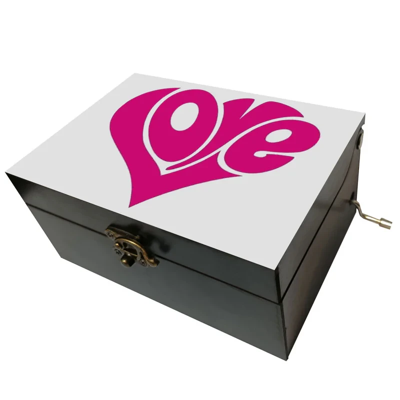 جعبه موزیکال مدل هندلی طرح عشق love کد 2039
