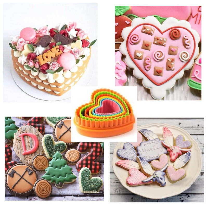 کاتر شیرینی پزی به گز مدل قلب مجموعه 5 عددی