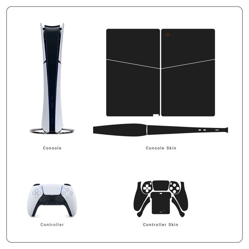 برچسب کنسول و دسته بازی PS5 Slim Digital Edition ماهوت مدل Matte Black