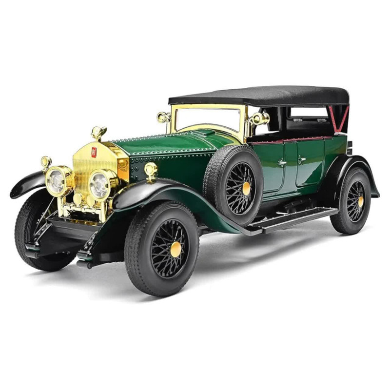 ماکت ماشین ناب سل مدل رولزرویس کلاسیک فلزی چراغدار عقب کش با قابلیت سقف کروک کد Classic metal Rolls-Royce with lights
