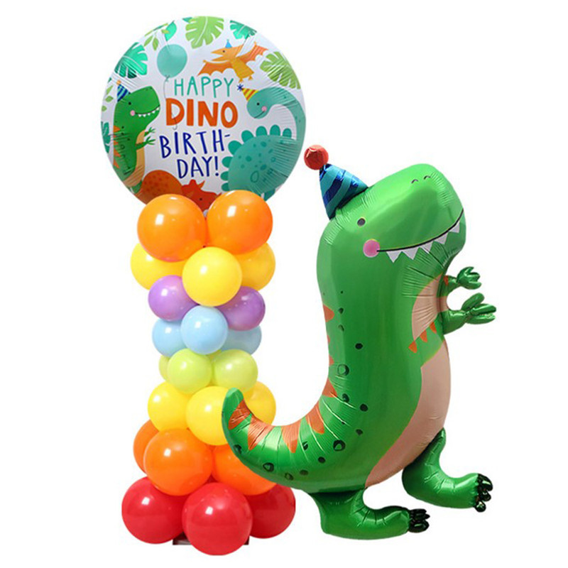 بادکنک فویلی لاکی بالونز طرح دایناسور کلاه دار و Happy Birthday طرح DINO کد 1006 مجموعه 2 عددی