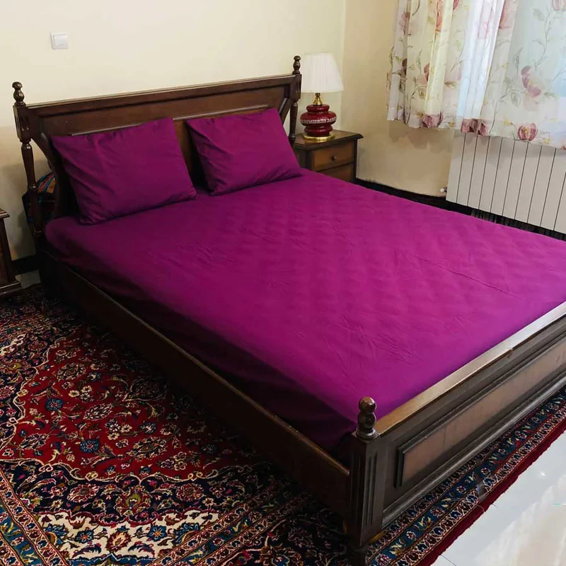 سرویس ملحفه مدل کشدار ساده دونفره عرض180  2 نفره 3 تکه