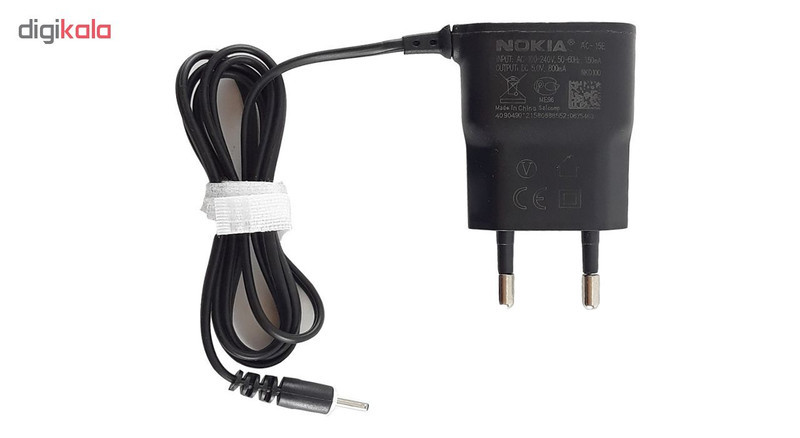 شارژر دیواری اورجینال نوکیا مدل AC-15E همراه با کابل متصل سوزنی