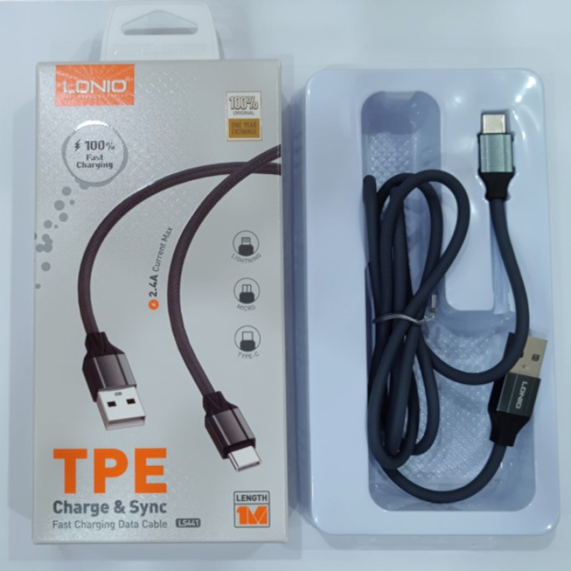 کابل تبدیل USB به USB-C الدینیو مدل LS441 طول 1 متر