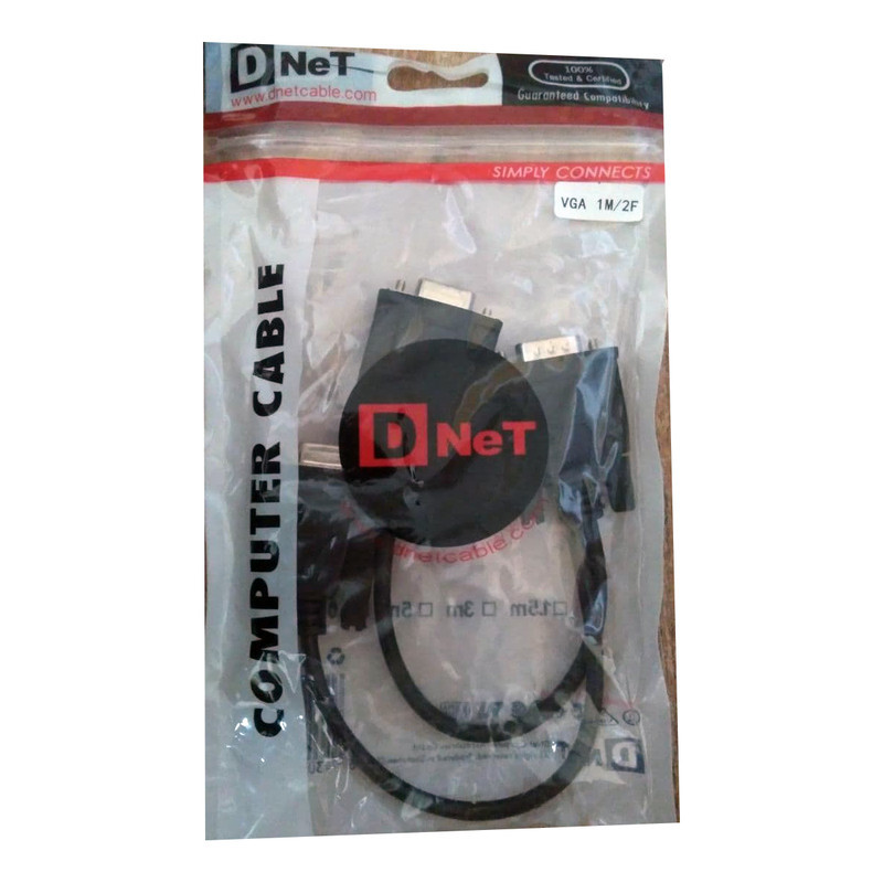 کابل  1 به 2 VGA  دی نت مدل D-NET 1M-2F طول 0.2 متر