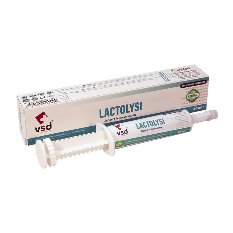 مکمل سگ و گربه وی اس دی مدل تقویت روده و سیستم ایمنی Lactolysi حجم 30 میلی لیتر