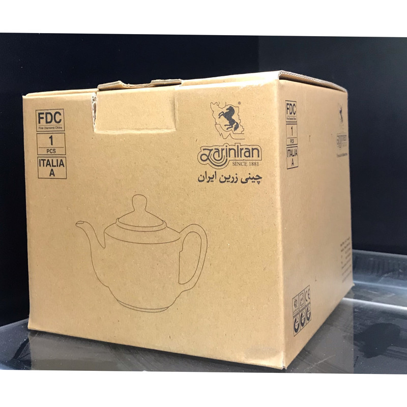 قوری چینی زرین ایران مدل استوانه