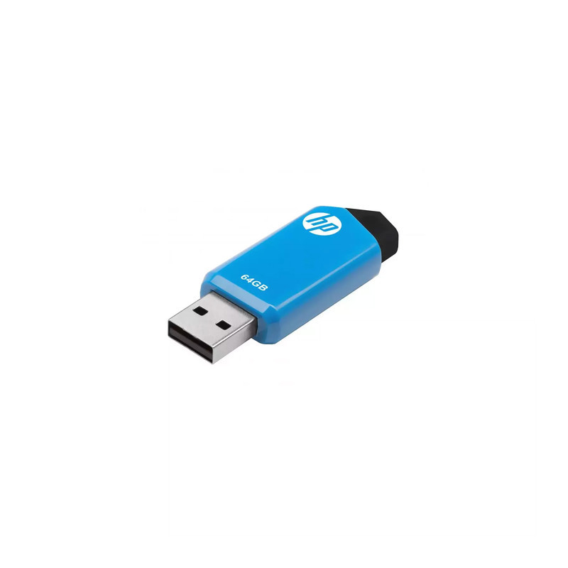 فلش مموری اچ‌پی مدل V150w ظرفیت 64 گیگابایت، رابط USB 2.0، طراحی باریک بدون درپوش، سرعت خواندن 14 مگابایت بر ثانیه و سرعت نوشتن 4 مگابایت بر ثانیه، دارای محفظه فلزی بادوام و حلقه اتصال به بند یا جاکلیدی